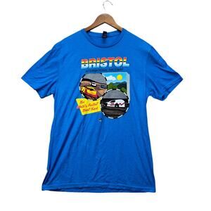 Nascar Bristol International Raceway Blue Dirt Short Track 21 Car T-Shirt Men